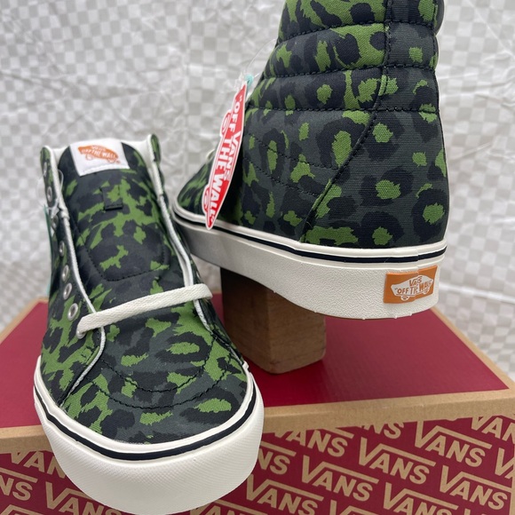 Vans Men’s Comfycush Sk8-Hi Leopard Cactus Scarab Sneakers VN0A3WMB9L9 - Picture 8 of 16